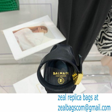 Balmain Heel 10.5cm Leather Uma Sandals Black 2022