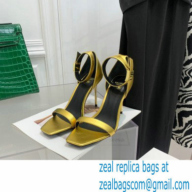 Balmain Heel 10.5cm Leather Uma Sandals Gold 2022
