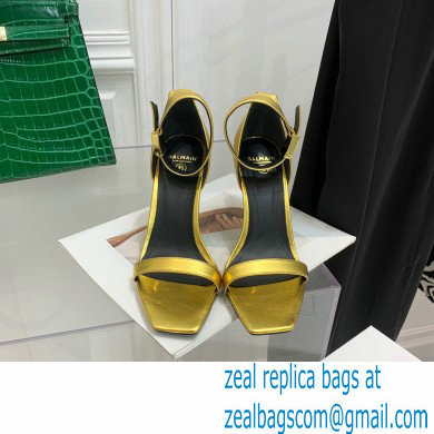 Balmain Heel 10.5cm Leather Uma Sandals Gold 2022