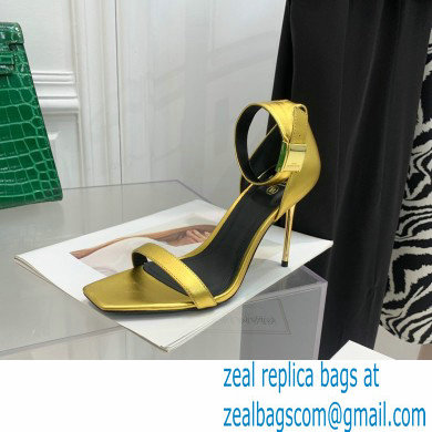 Balmain Heel 10.5cm Leather Uma Sandals Gold 2022