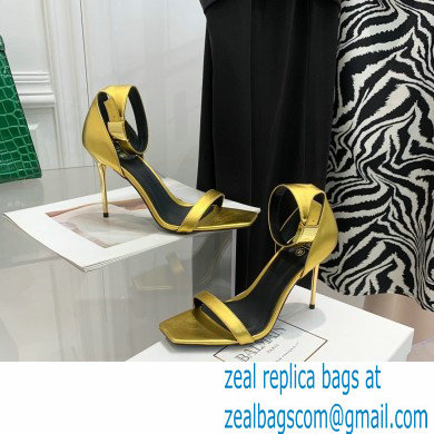 Balmain Heel 10.5cm Leather Uma Sandals Gold 2022