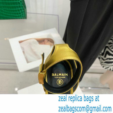 Balmain Heel 10.5cm Leather Uma Sandals Gold 2022