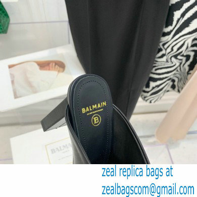 Balmain Heel 9.5cm Draped Leather Ulla Mules Black 2022