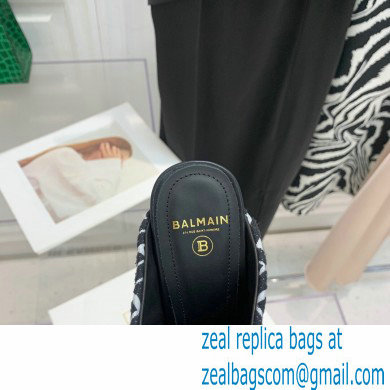Balmain Heel 9.5cm Monogram Ulla Mules Black 2022 - Click Image to Close