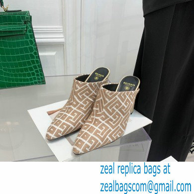 Balmain Heel 9.5cm Monogram Ulla Mules Nude 2022