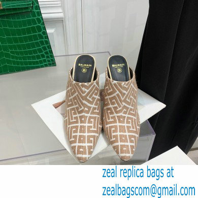 Balmain Heel 9.5cm Monogram Ulla Mules Nude 2022