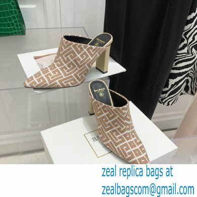 Balmain Heel 9.5cm Monogram Ulla Mules Nude 2022