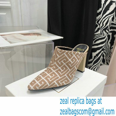 Balmain Heel 9.5cm Monogram Ulla Mules Nude 2022