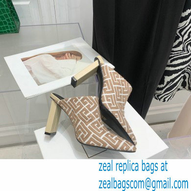 Balmain Heel 9.5cm Monogram Ulla Mules Nude 2022