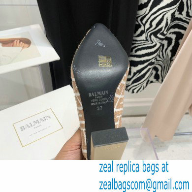 Balmain Heel 9.5cm Monogram Ulla Mules Nude 2022 - Click Image to Close