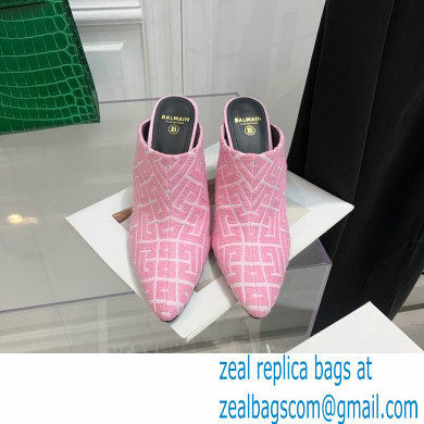Balmain Heel 9.5cm Monogram Ulla Mules Pink 2022