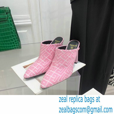 Balmain Heel 9.5cm Monogram Ulla Mules Pink 2022