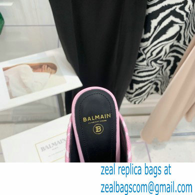 Balmain Heel 9.5cm Monogram Ulla Mules Pink 2022 - Click Image to Close
