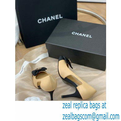 Chanel CC Logo and Bow Pumps Beige/Black 2022