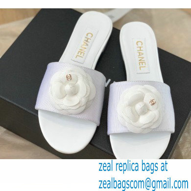 Chanel Grosgrain Camellia Mules White 2022