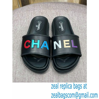 Chanel Lambskin Mules G38933 Black 2022