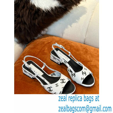Chanel Printed Lambskin Sandals G38976 WHITE 2022