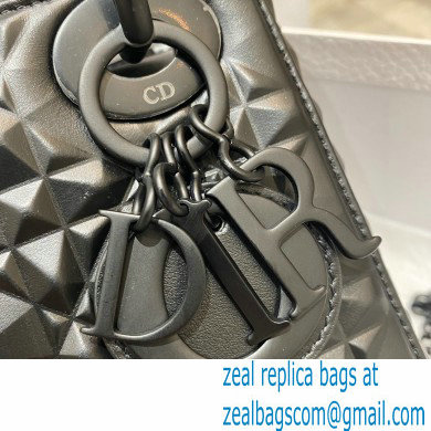 DIOR Black Cannage Calfskin with Diamond Motif MINI LADY DIOR BAG 2022