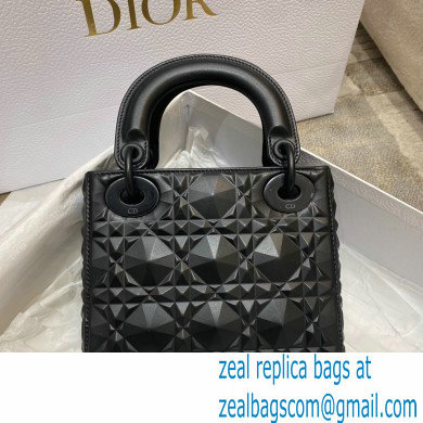 DIOR Black Cannage Calfskin with Diamond Motif MINI LADY DIOR BAG 2022