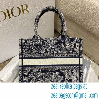 DIOR Blue Toile de Jouy Reverse Embroidery NEW SMALL BOOK TOTE BAG 2022