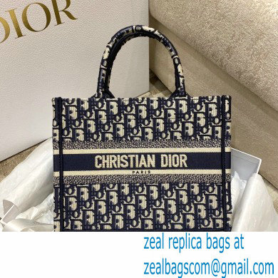 DiorBlue Oblique Jacquard Small Book Tote BAG 2022