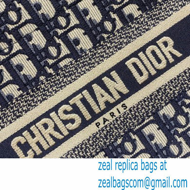 DiorBlue Oblique Jacquard Small Book Tote BAG 2022