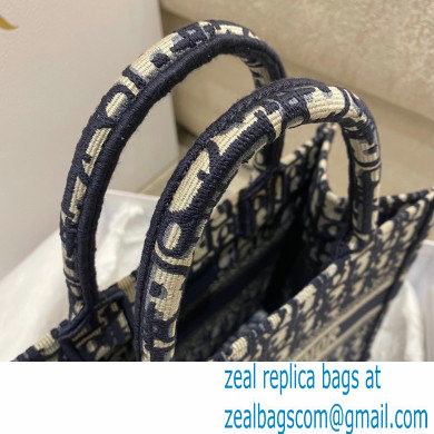 DiorBlue Oblique Jacquard Small Book Tote BAG 2022