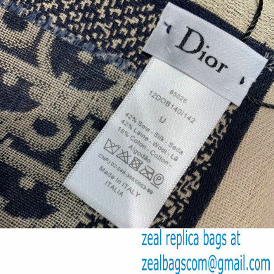 Dior Cashmere and Linen Oblique Shawl blue 2022