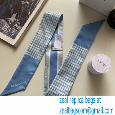 Dior blue Des Vents and White Silk Twill 30 Montaigne Mitzah Scarf 2022