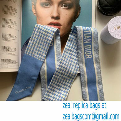 Dior blue Des Vents and White Silk Twill 30 Montaigne Mitzah Scarf 2022