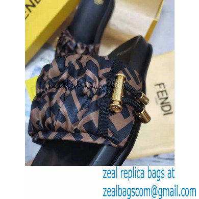 Fendi Feel Satin Slides FF motif Brown 2022