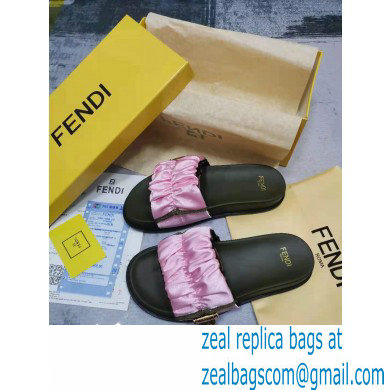 Fendi Feel Satin Slides Pink 2022 - Click Image to Close