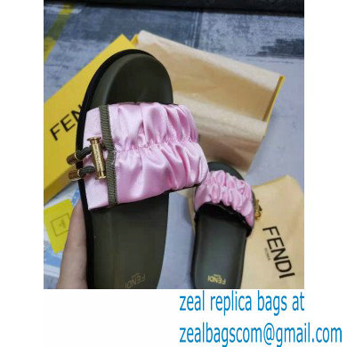 Fendi Feel Satin Slides Pink 2022