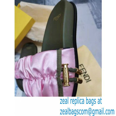 Fendi Feel Satin Slides Pink 2022 - Click Image to Close