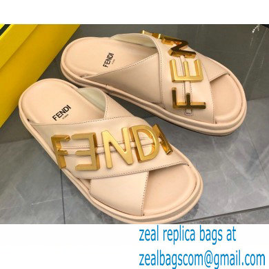 Fendi Fendigraphy Leather Slides Pink 2022