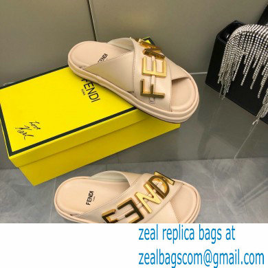 Fendi Fendigraphy Leather Slides Pink 2022