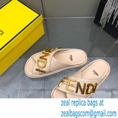 Fendi Fendigraphy Leather Slides Pink 2022