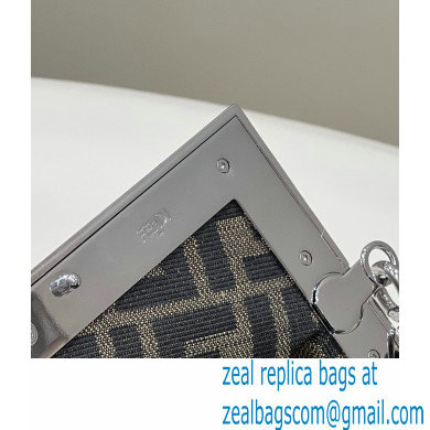 Fendi First Small Leather Bag Gray with silver and light brown inlay 2022 - Click Image to Close