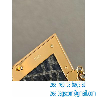 Fendi First Small Suede Bag Gray with Karligraphy Embroidery 2022