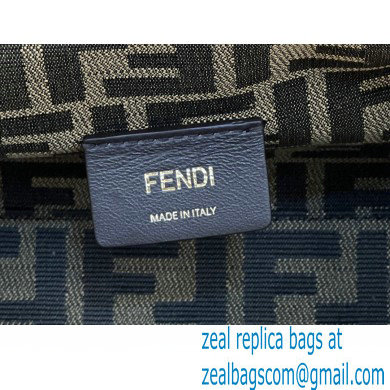 Fendi First Small Suede Bag Gray with Karligraphy Embroidery 2022