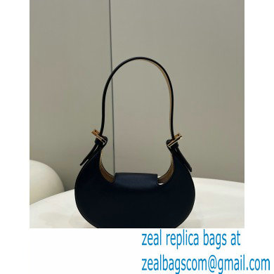 Fendi leather Cookie Mini Hobo Bag Black 2022 - Click Image to Close