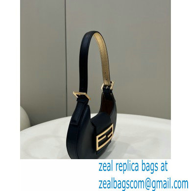 Fendi leather Cookie Mini Hobo Bag Black 2022 - Click Image to Close