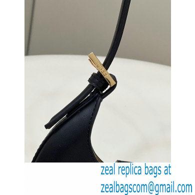 Fendi leather Cookie Mini Hobo Bag Black 2022