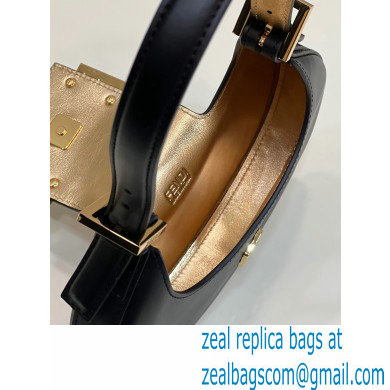 Fendi leather Cookie Mini Hobo Bag Black 2022 - Click Image to Close