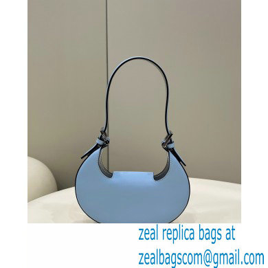 Fendi leather Cookie Mini Hobo Bag Light Blue 2022