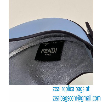 Fendi leather Cookie Mini Hobo Bag Light Blue 2022