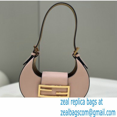 Fendi leather Cookie Mini Hobo Bag Pale Pink 2022