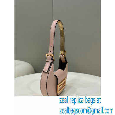 Fendi leather Cookie Mini Hobo Bag Pale Pink 2022