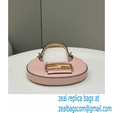 Fendi leather Cookie Mini Hobo Bag Pale Pink 2022