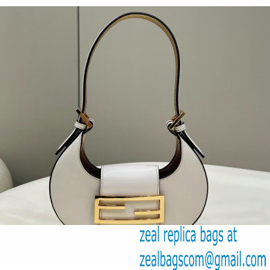 Fendi leather Cookie Mini Hobo Bag White 2022